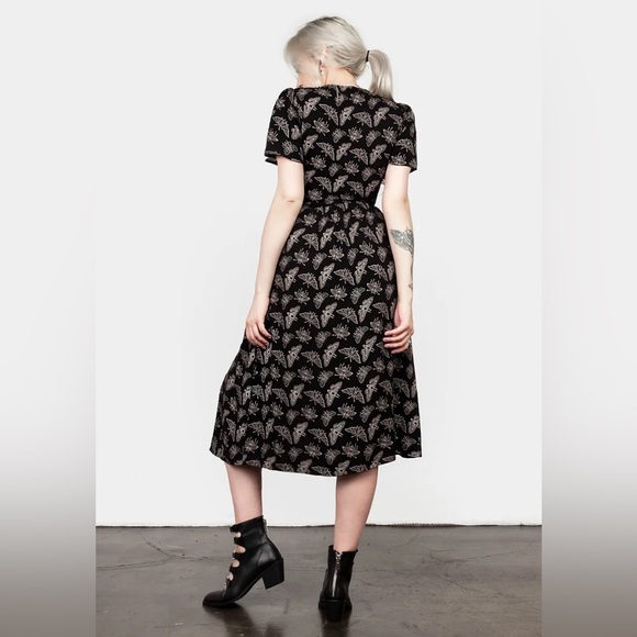 Disturbia Mortmoth Short Sleeve Midi Dress US 8 / UK 12 - Picture 3 of 11